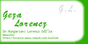 geza lorencz business card